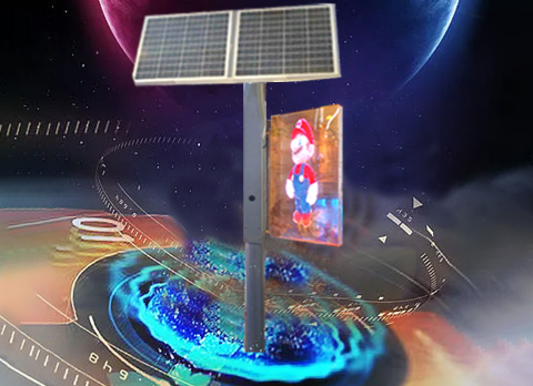Outdoor Transparent Light Pole Advertising Screen