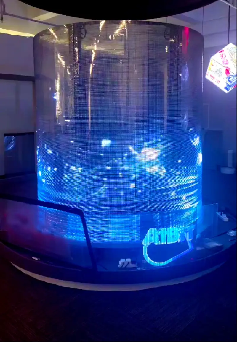 Transparent Cylindrical Led Screen